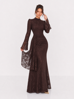 Zephrina Ottilie lace flare sleeve maxi dress