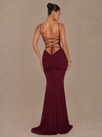 Zephrina Wrenelle ruched knit maxi dress
