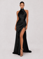 Zephrina Valenne one-shoulder satin maxi dress