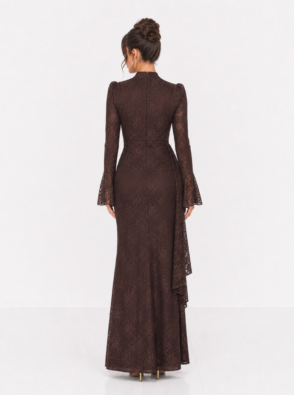 Zephrina Ottilie lace flare sleeve maxi dress