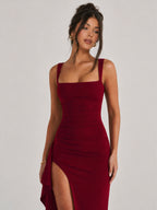 Zephrina Square Neck Adjustable Strap Mermaid Maxi Gown