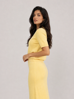 Zephrina Maelis knit maxi skirt set in yellow