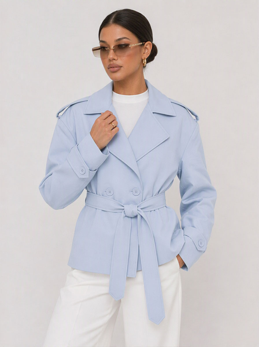 Zephrina Nadine belted trench coat in khaki