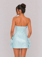 Zephrina Ondine 3D floral mini dress in blue