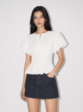 Bianca Pintuck Peplum Blouse