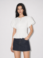 Bianca Pintuck Peplum Blouse
