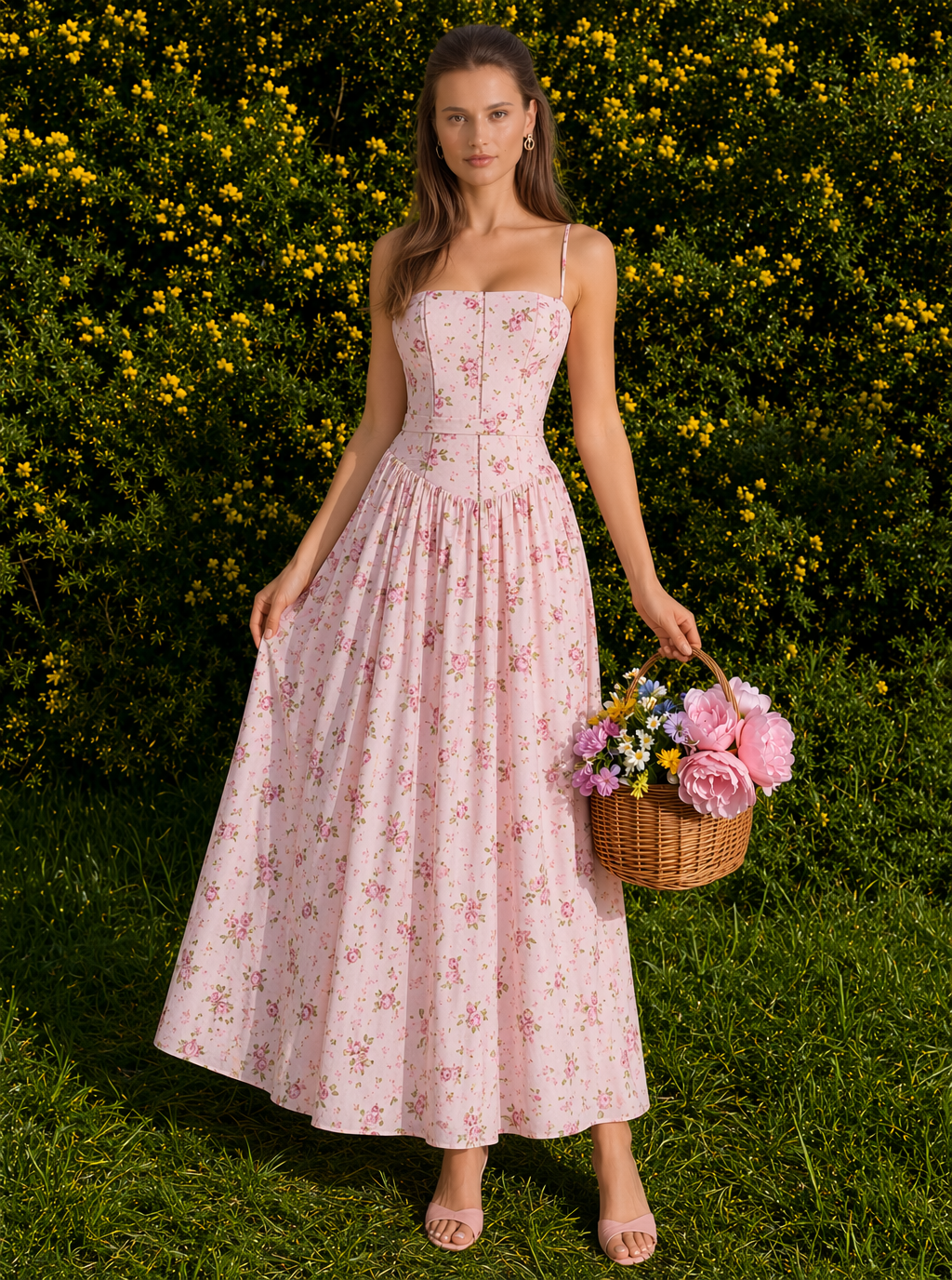 Abito midi Jocelyn in pizzo floreale