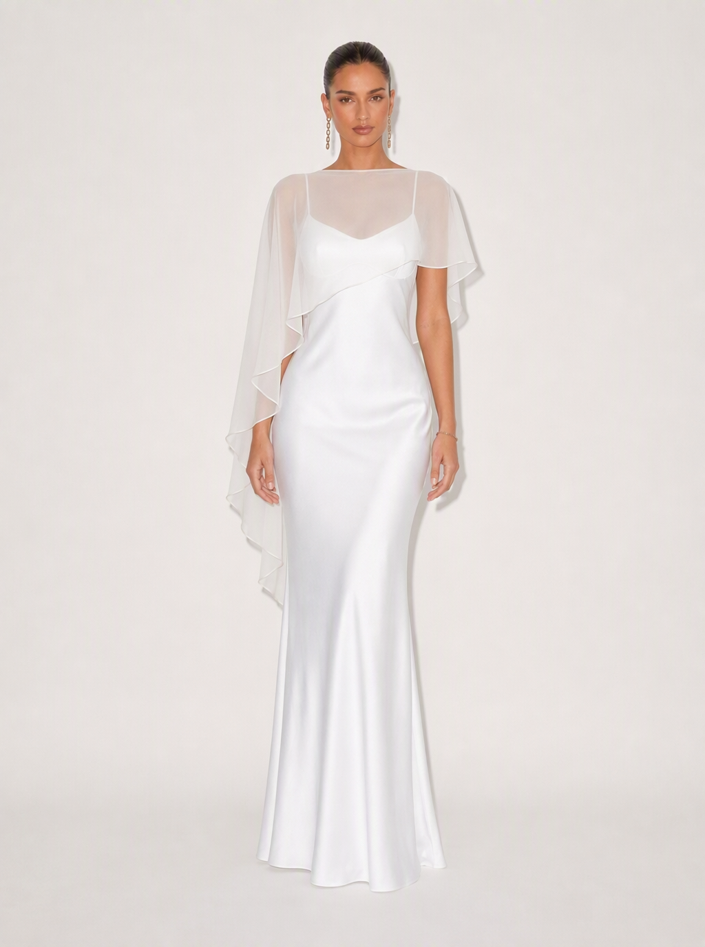 Marielle Satin Lace-Up Maxi Dress