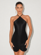 Heidi Fringe Halter Mini Dress