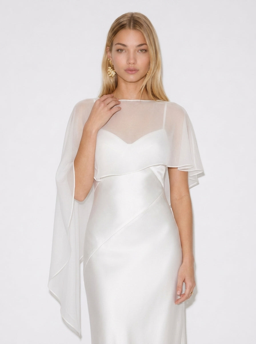 Elodie Asymmetric Cape Shawl
