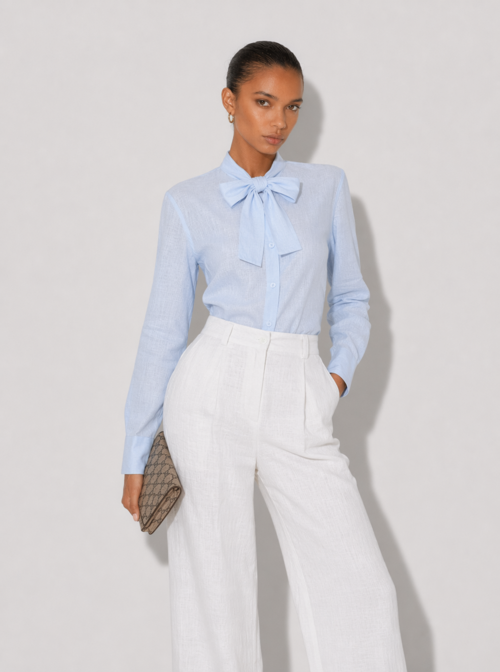 Clara Cotton Tie-Neck Shirt