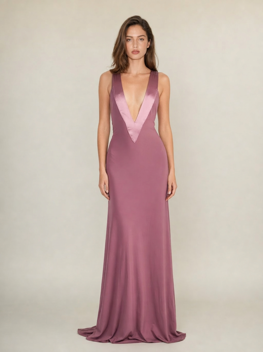 Celeste Plunge V Maxi Dress
