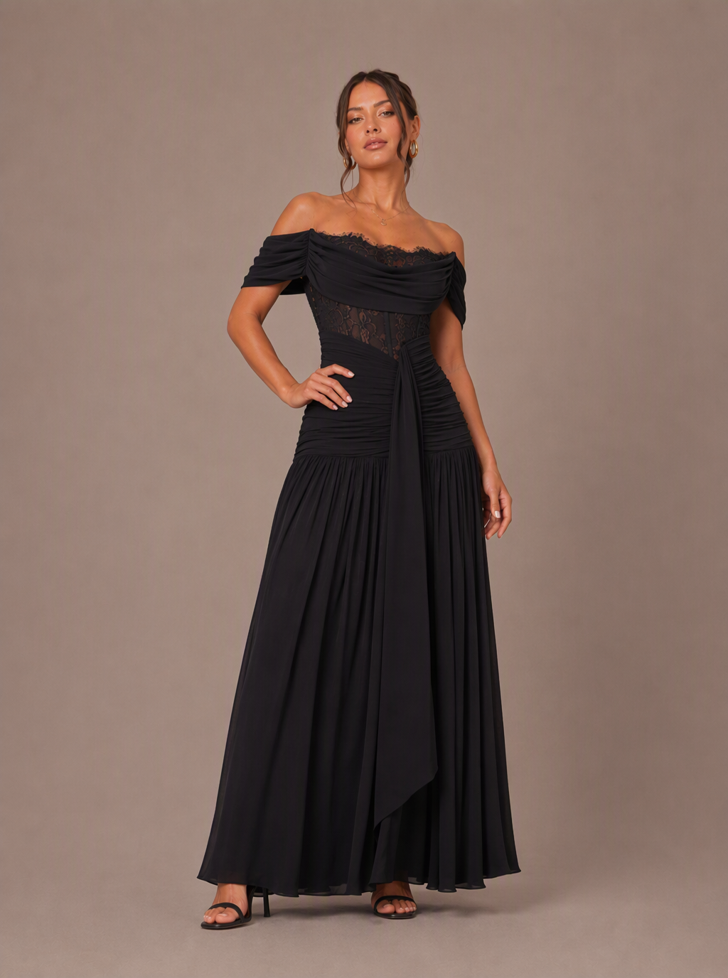 Thessaly Lace Off-Shoulder Maxi Dress