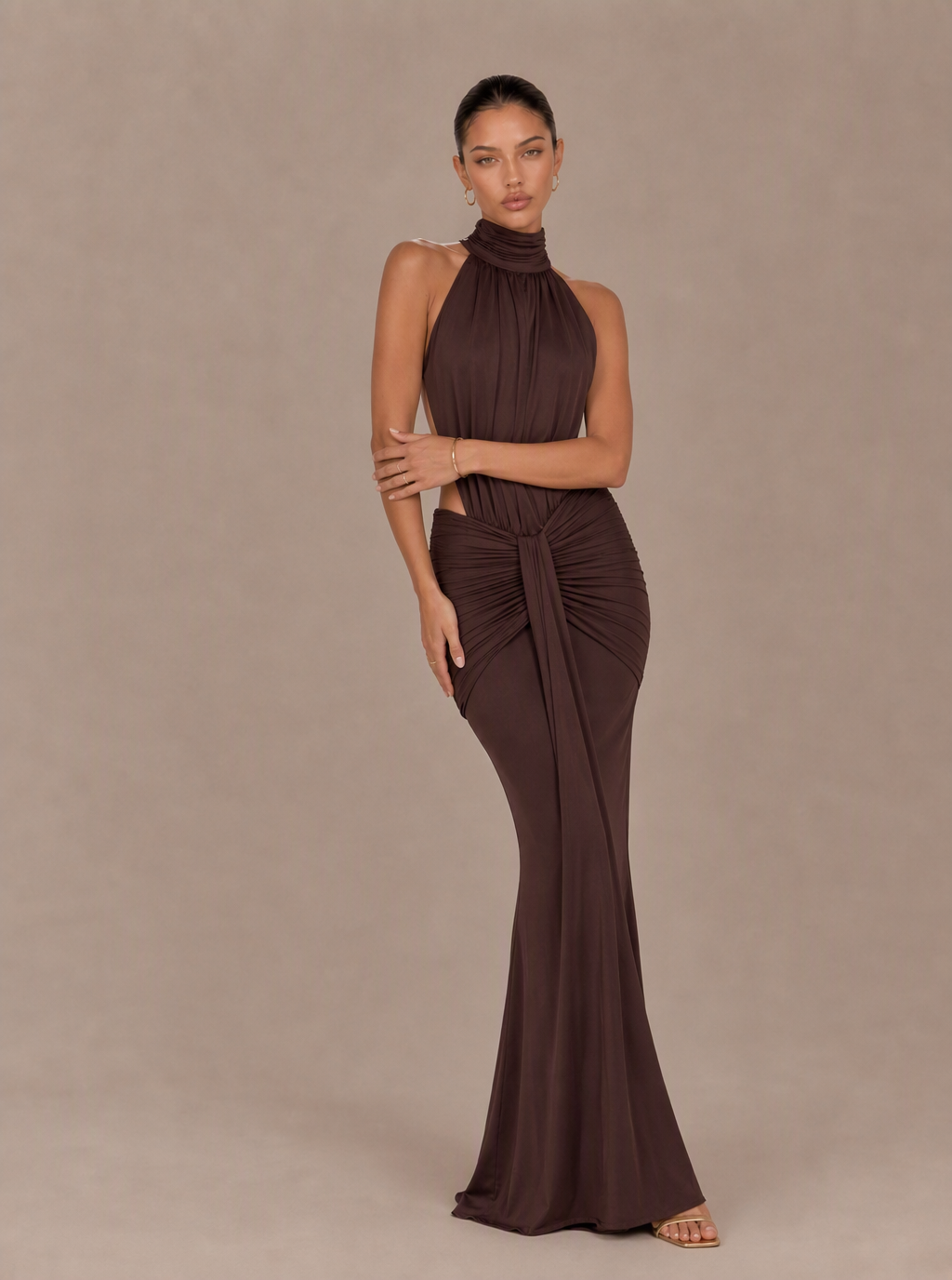Zephrina Talienne draped knit maxi dress