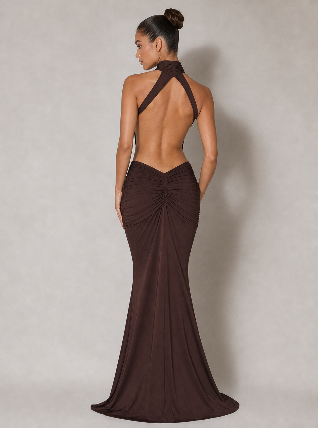 Zephrina Briony halter cutout maxi dress in black