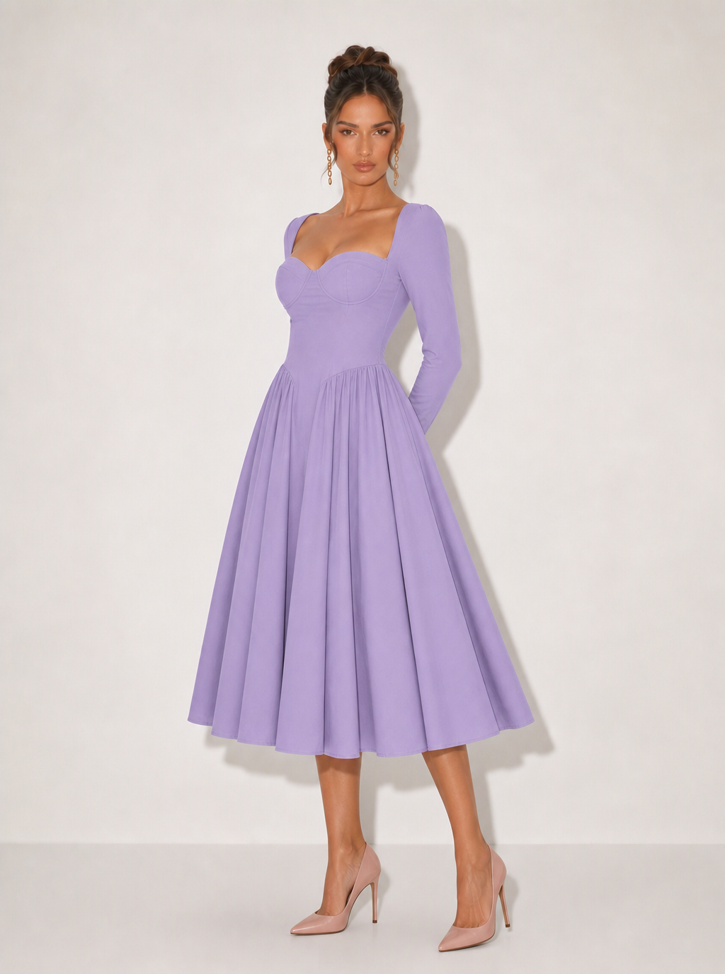 Carissa Sweetheart Knit Midi Dress
