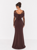 Zephrina Aurette lace sleeve column maxi dress