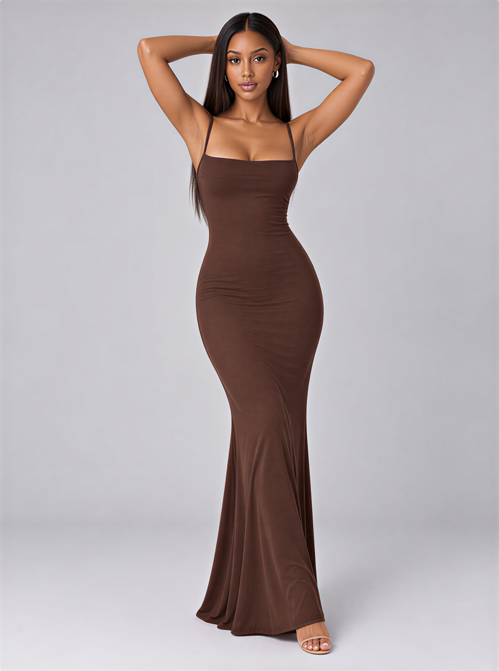 Rosalina Square-Neck Maxi Dress