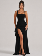 Zephrina Square Neck Adjustable Strap Mermaid Maxi Gown