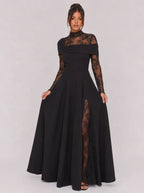 Zephrina Dorothea lace-panel maxi dress in black