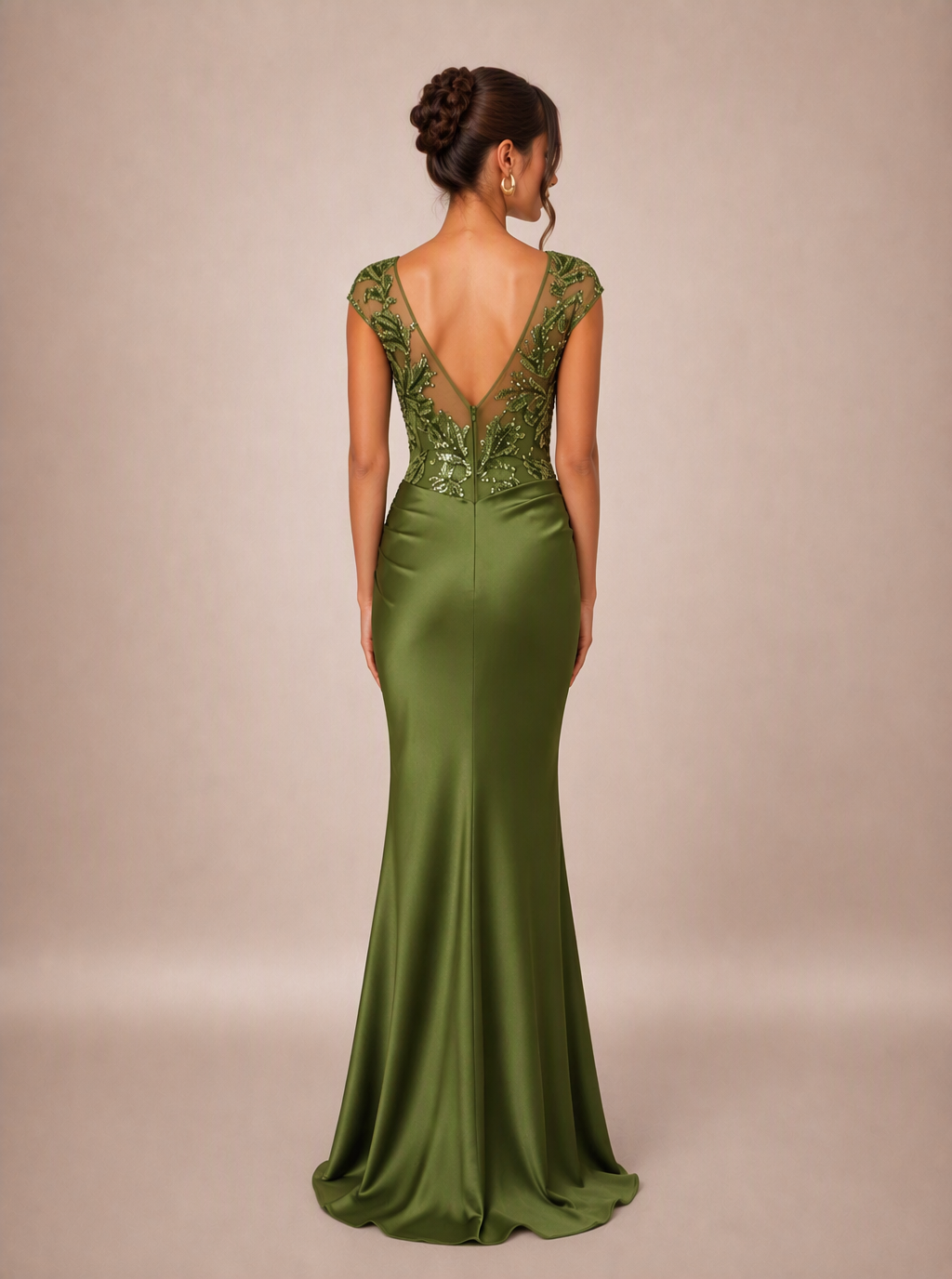 Zephrina Florimel botanical lace maxi dress in olive green