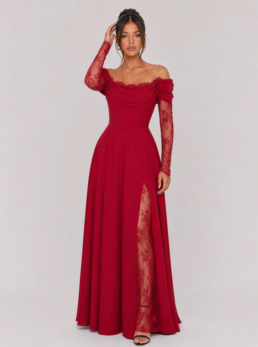 Zephrina Celestine lace sleeve maxi dress