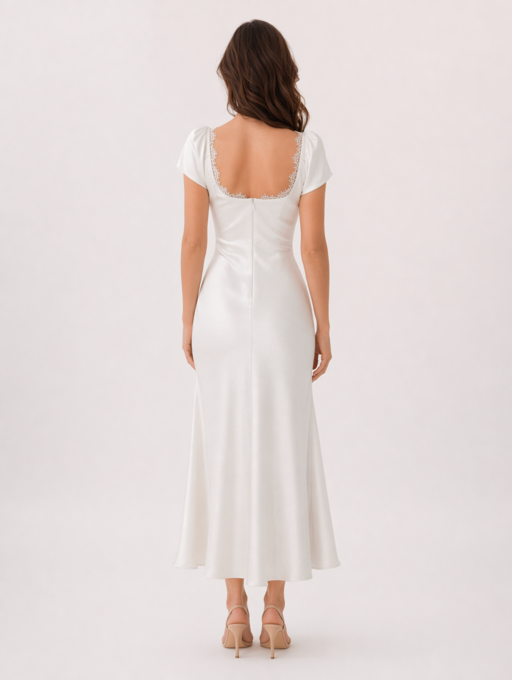 Lace-trimmed Midi Dress