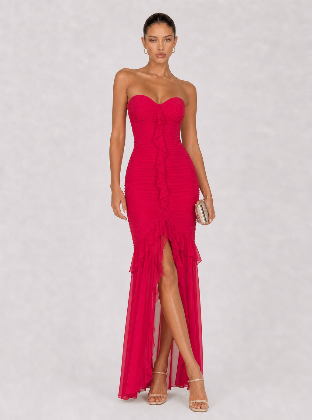 Zephrina Heloise strapless mesh maxi dress