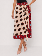 Zephrina Linnea tie-waist midi skirt in khaki