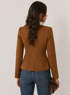 Zephrina Brenna fitted button jacket in brown