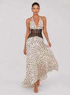 Zephrina Illyra polka dot lace maxi dress