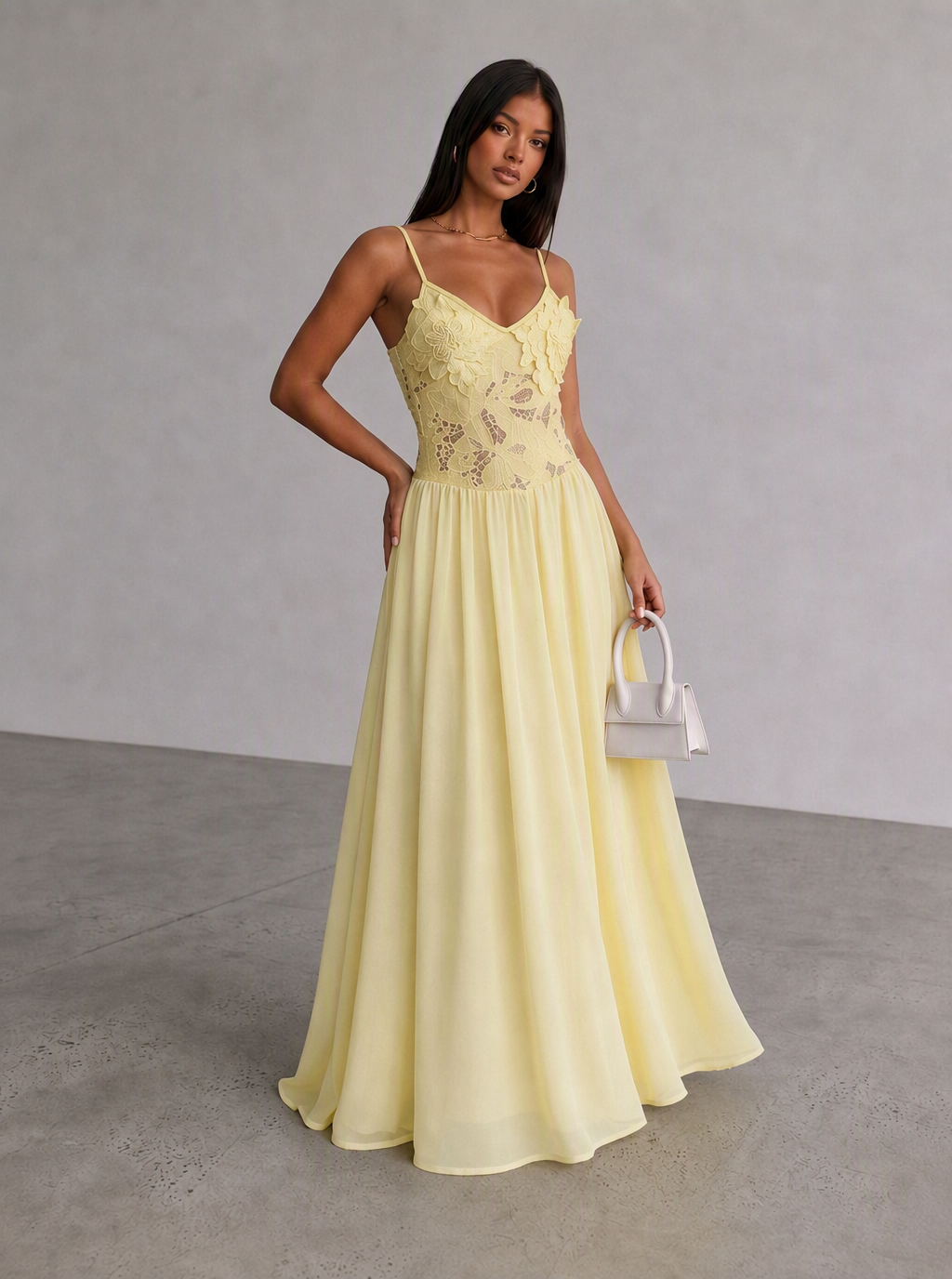 Mirela Lace Bodice Maxi Dress