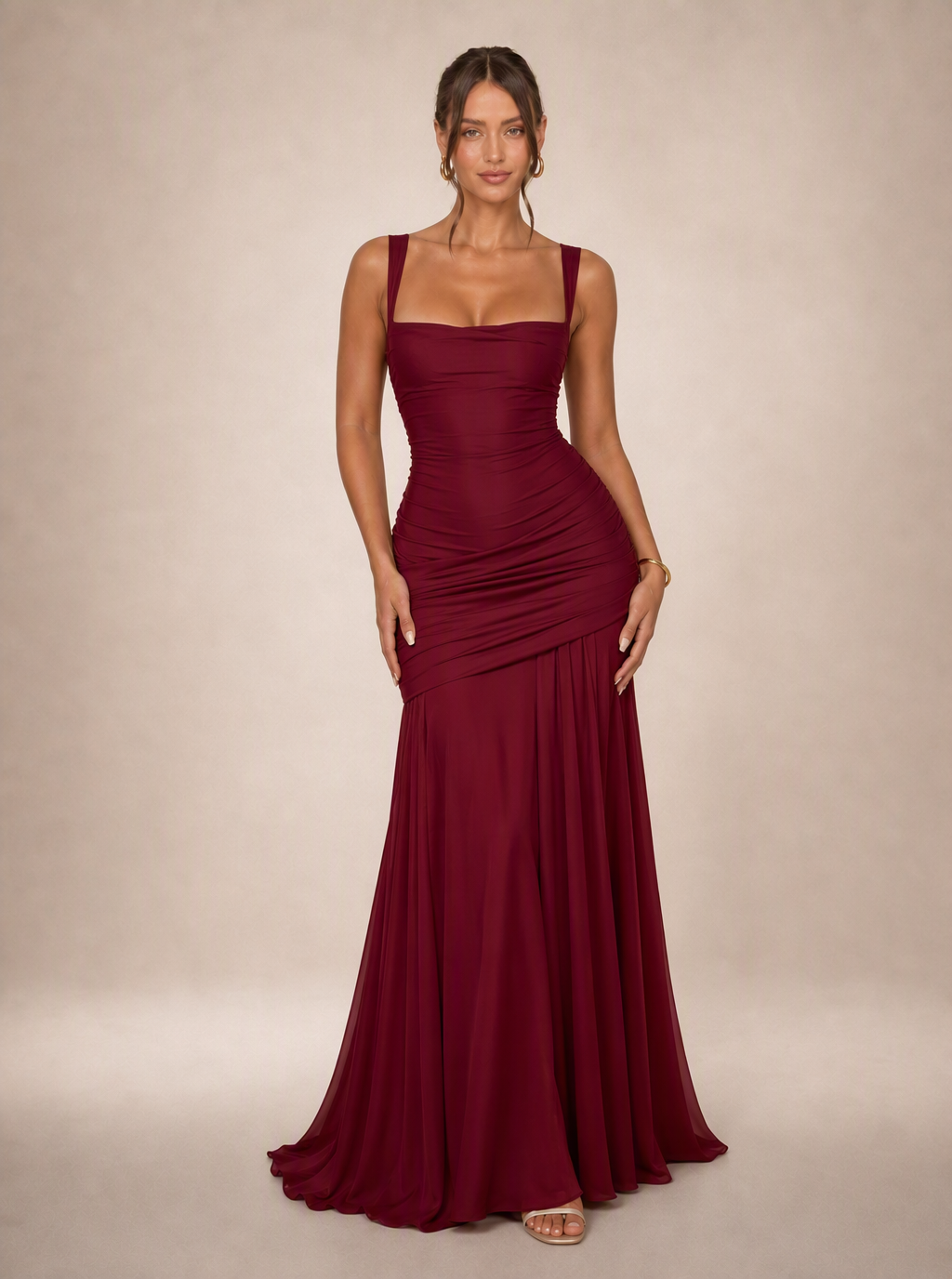 Zephrina Hyacinthe ruched knit maxi dress