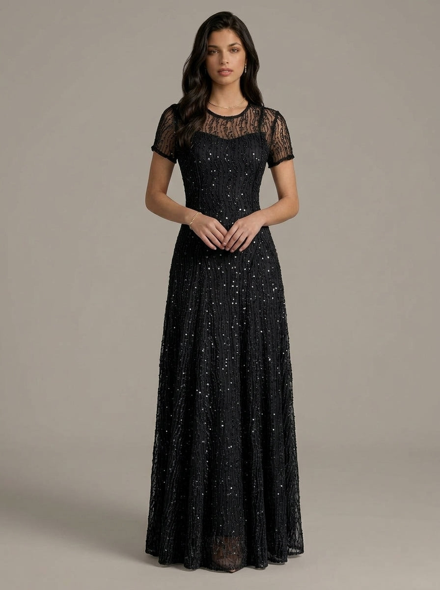 Zephrina Lisette lace sleeve maxi dress in white