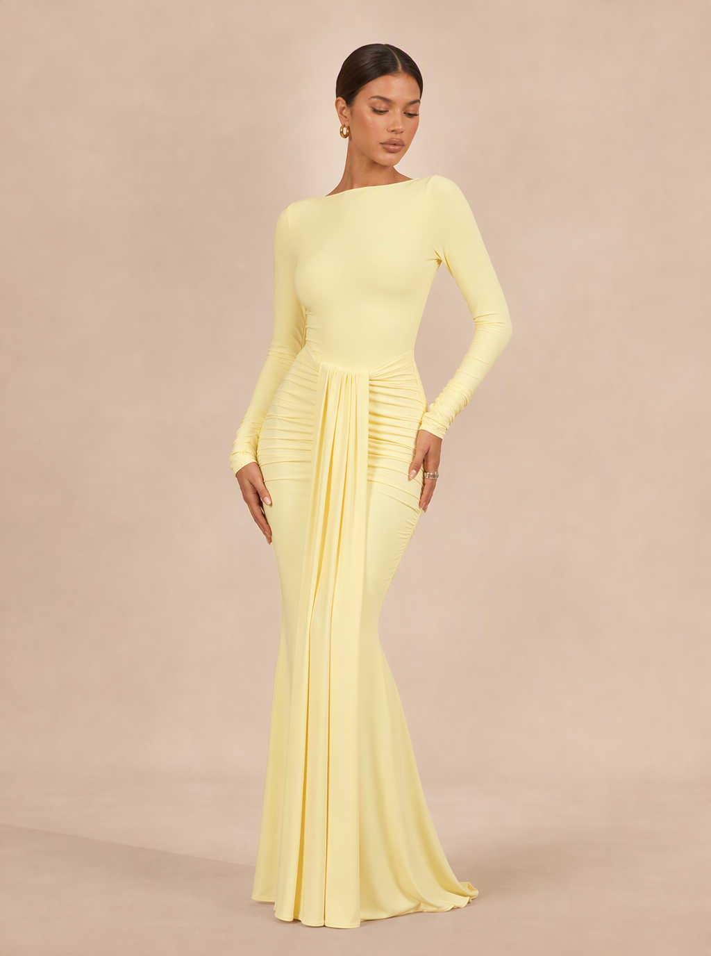 Zephrina Maelis ruched knit maxi dress