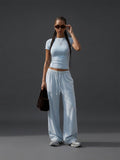 Fitted Short-Sleeve Tee & Straight-Leg Pants Set