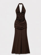 Vesper Sequin Halter Maxi Dress