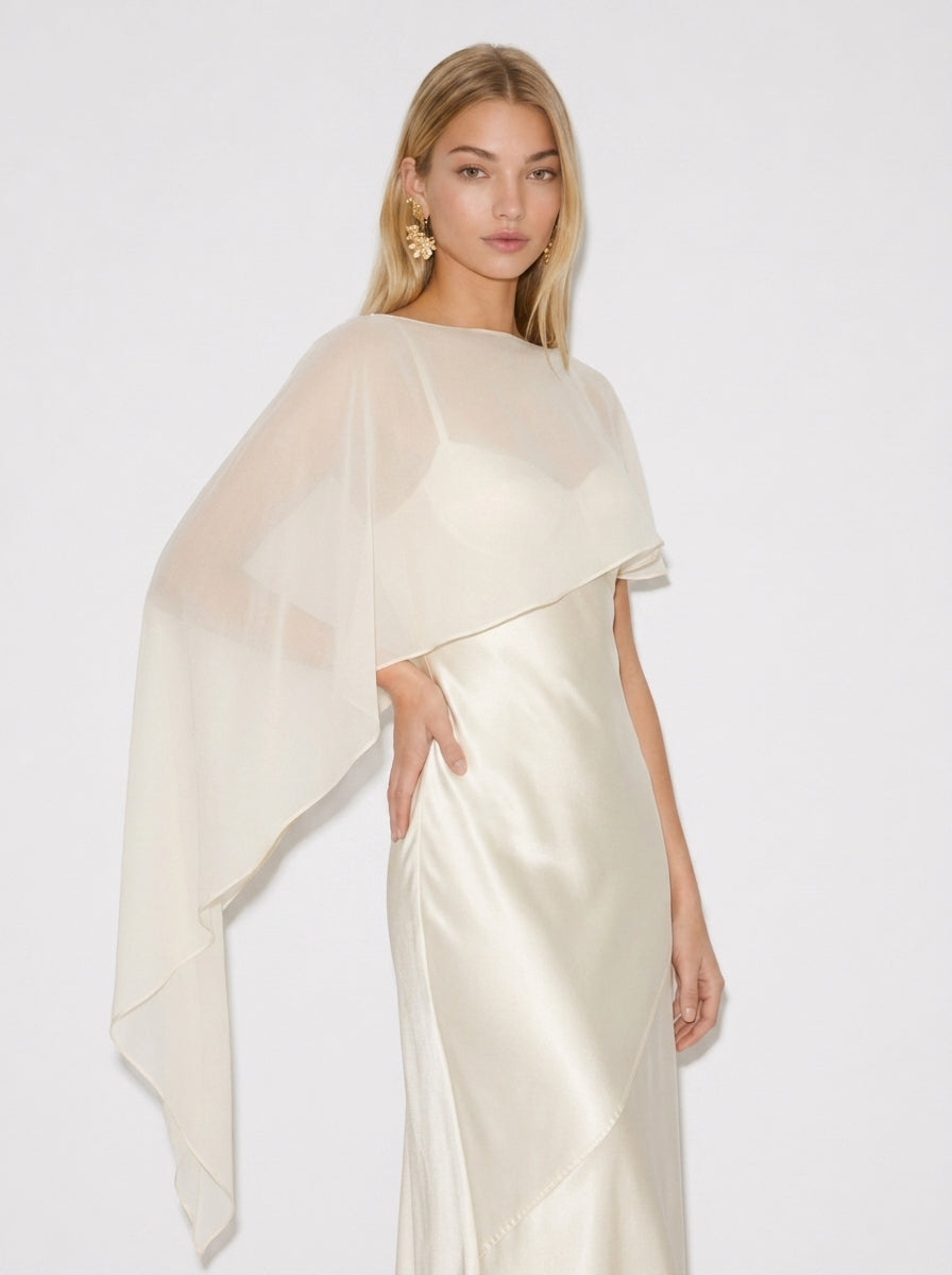 Elodie Asymmetric Cape Shawl