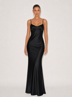 Marielle Satin Maxikleid zum Schnüren