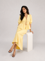 Zephrina Sorelle tie-front skirt set in yellow