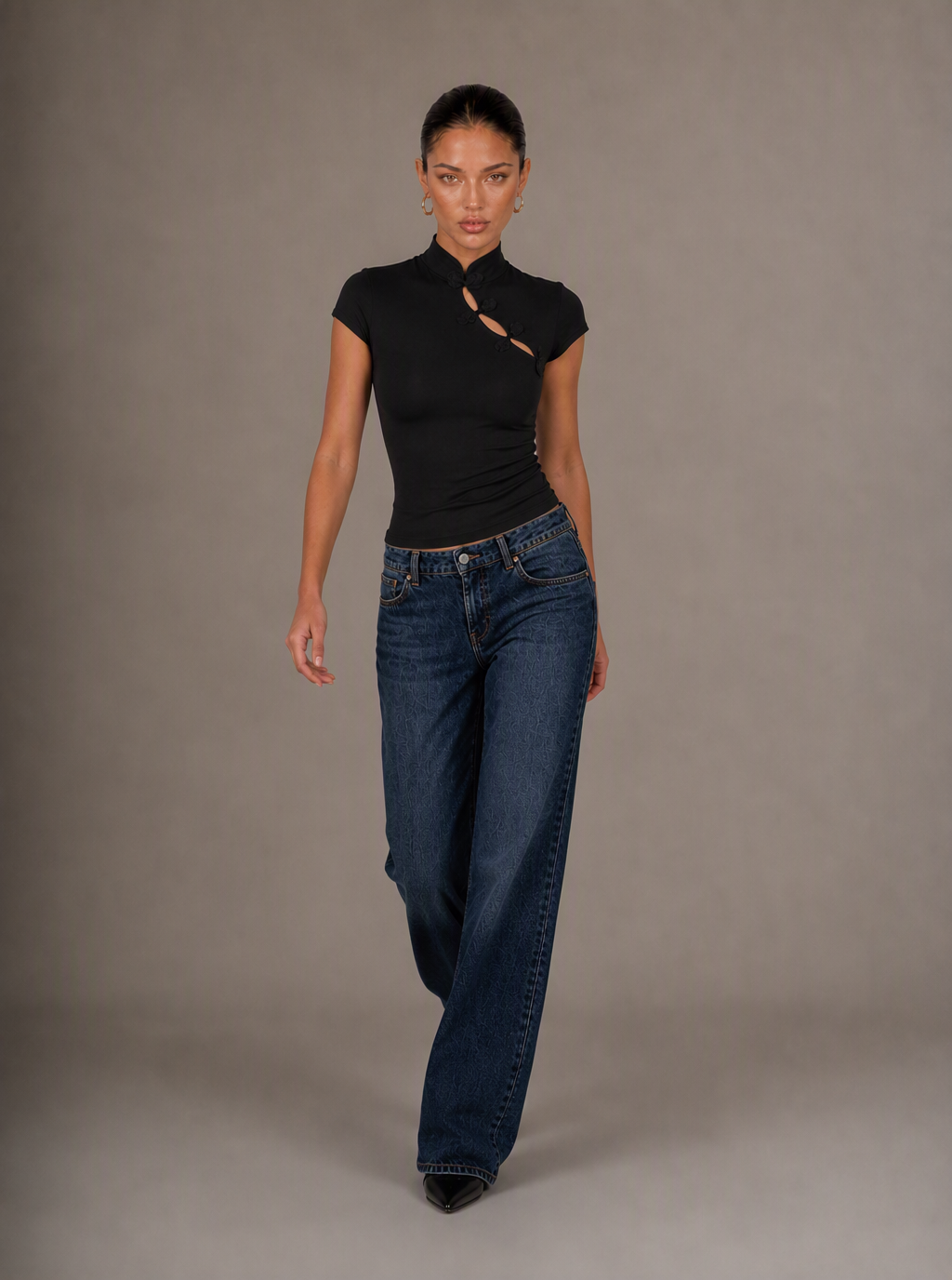 Phaeline Cutout Knit Top