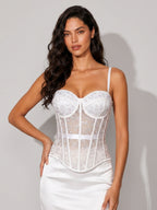 Zephrina Isadora sheer lace bra in white