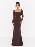 Zephrina Aurette lace sleeve column maxi dress