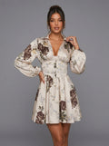Zephrina Briselle floral satin mini dress