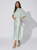 Zephrina Elaria cape overlay midi dress in blue
