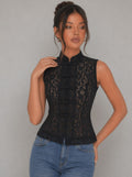 Top Joanna in pizzo floreale