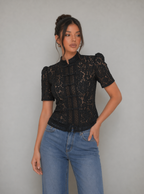 Cassandra Lace Mandarin Blouse