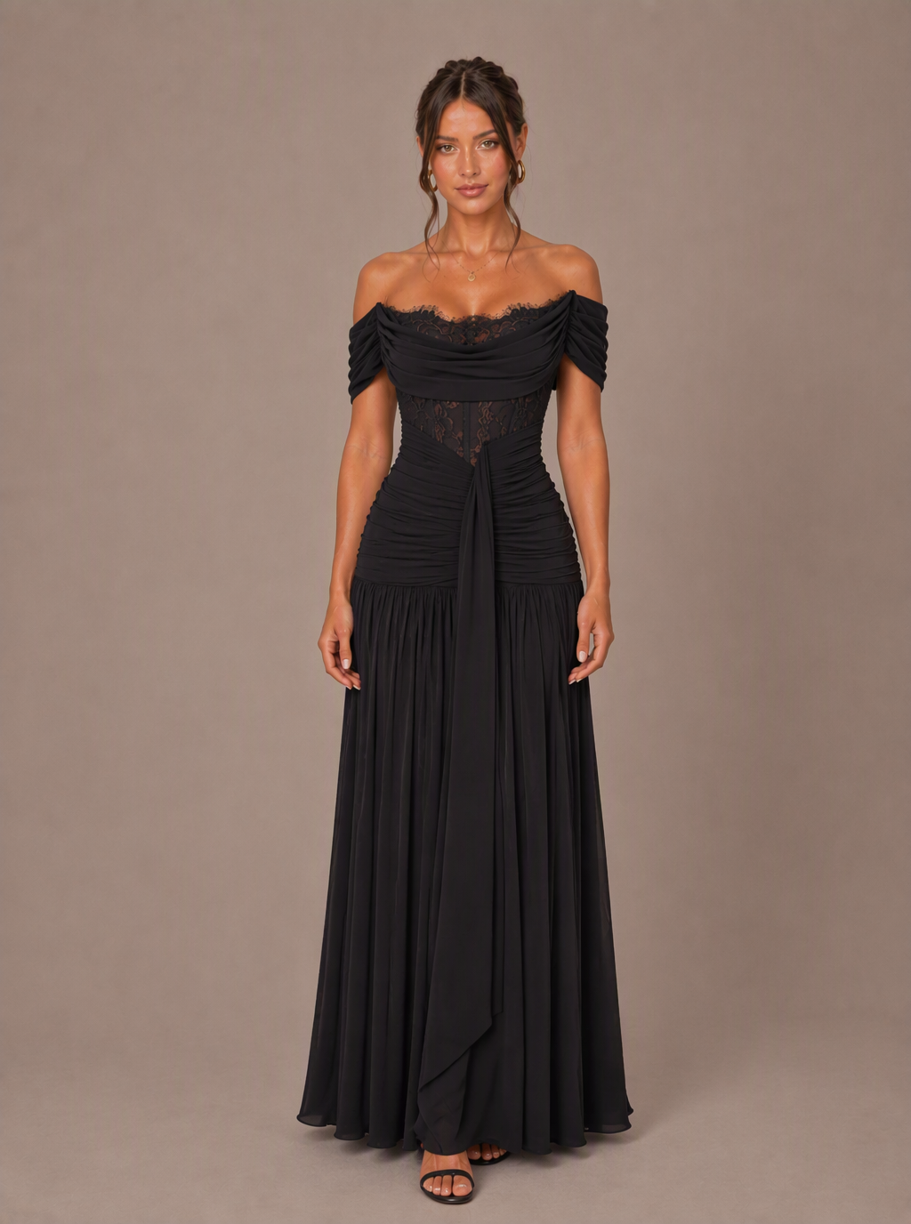 Thessaly Lace Off-Shoulder Maxi Dress