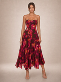 Zephrina Helvianne strapless floral midi dress