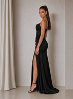 Zephrina Tahlia draped satin maxi dress
